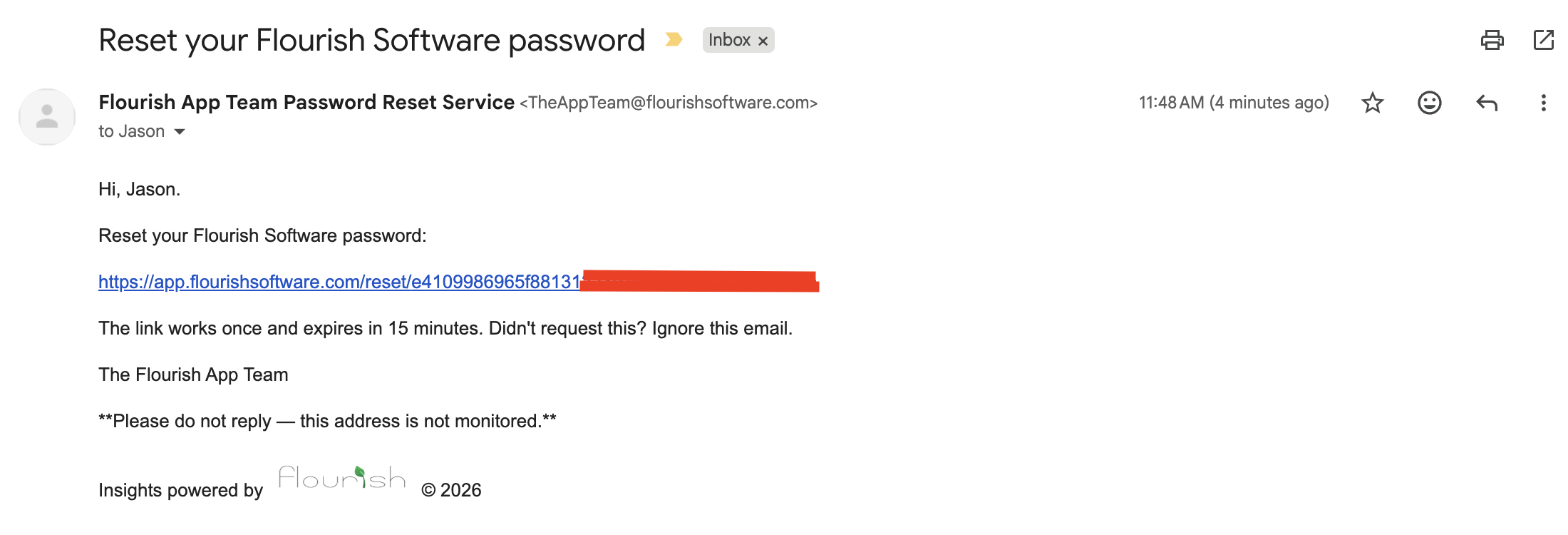 Forgot password email