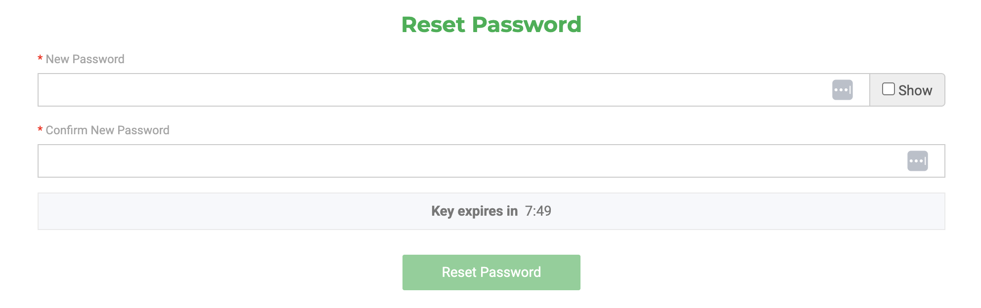 Reset / Forgot Password