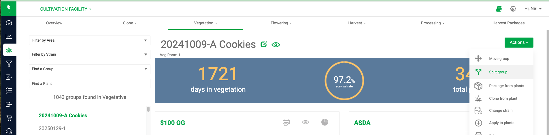 Click Actions>Split Group.