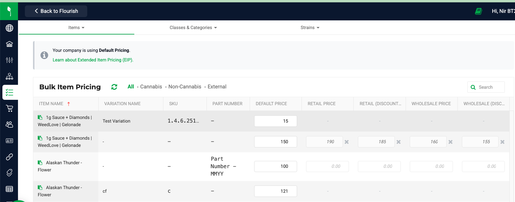 bulk update pricing