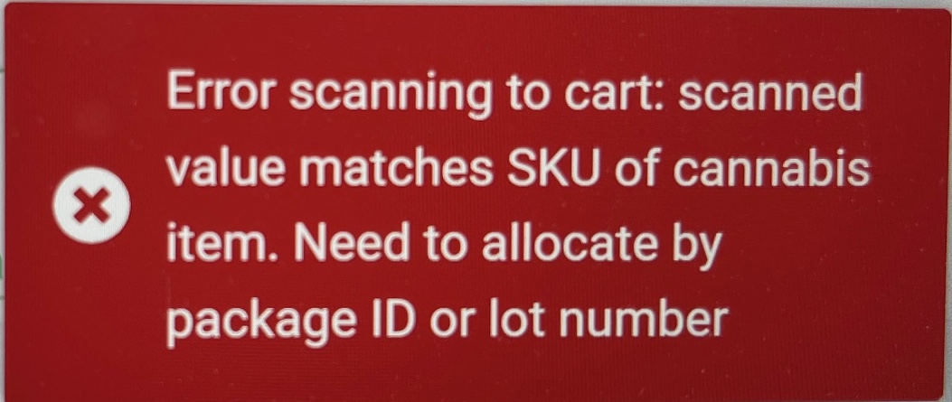 UPC scan error