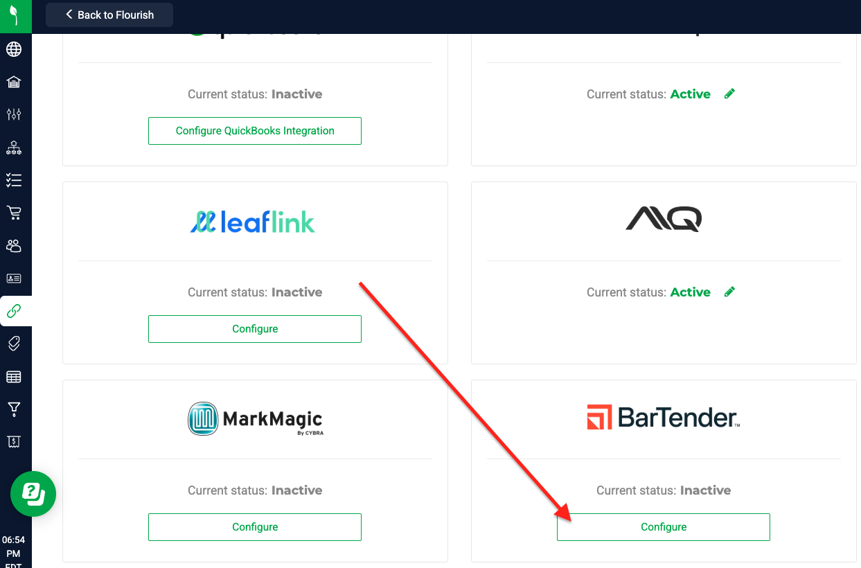 Activate the BarTender® Integration