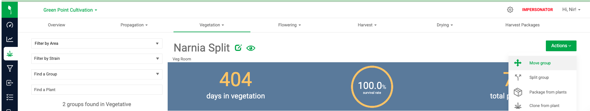 Actions > Move Group