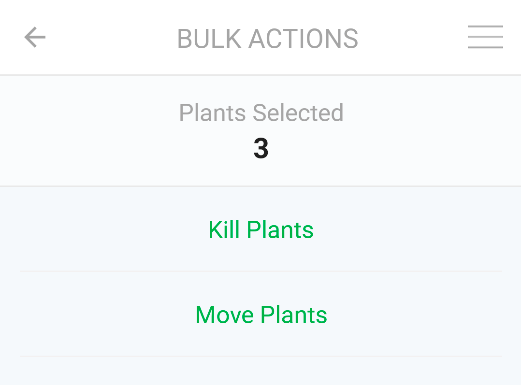 Bulk Actions for mobile cultivation