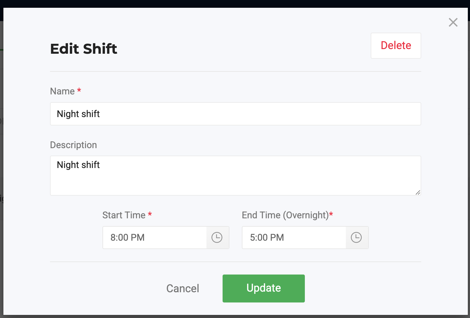 Edit Shift