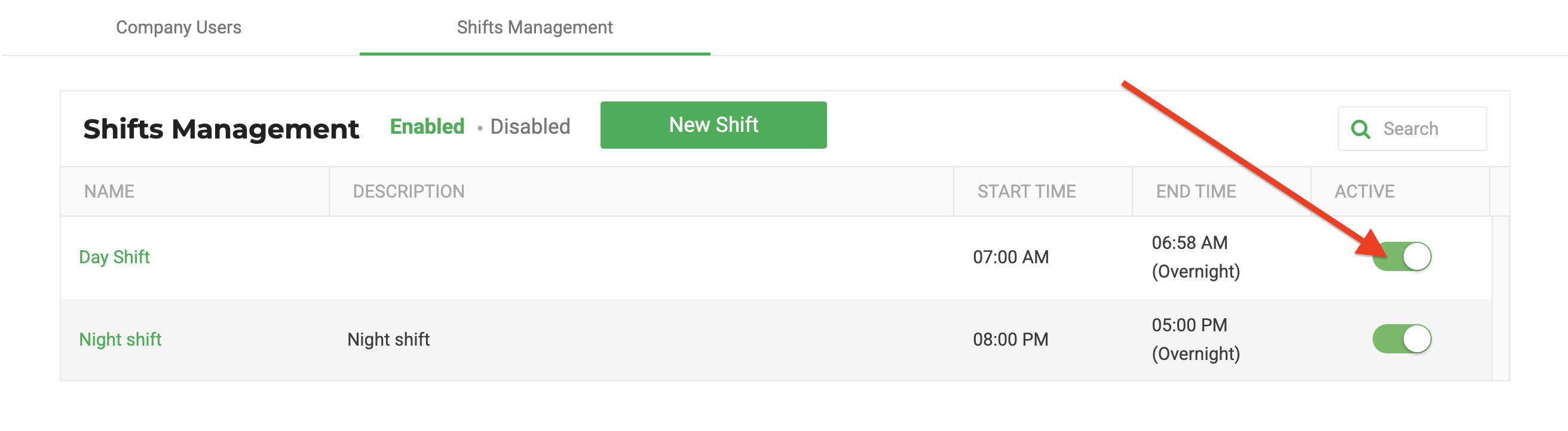 Disable Shift