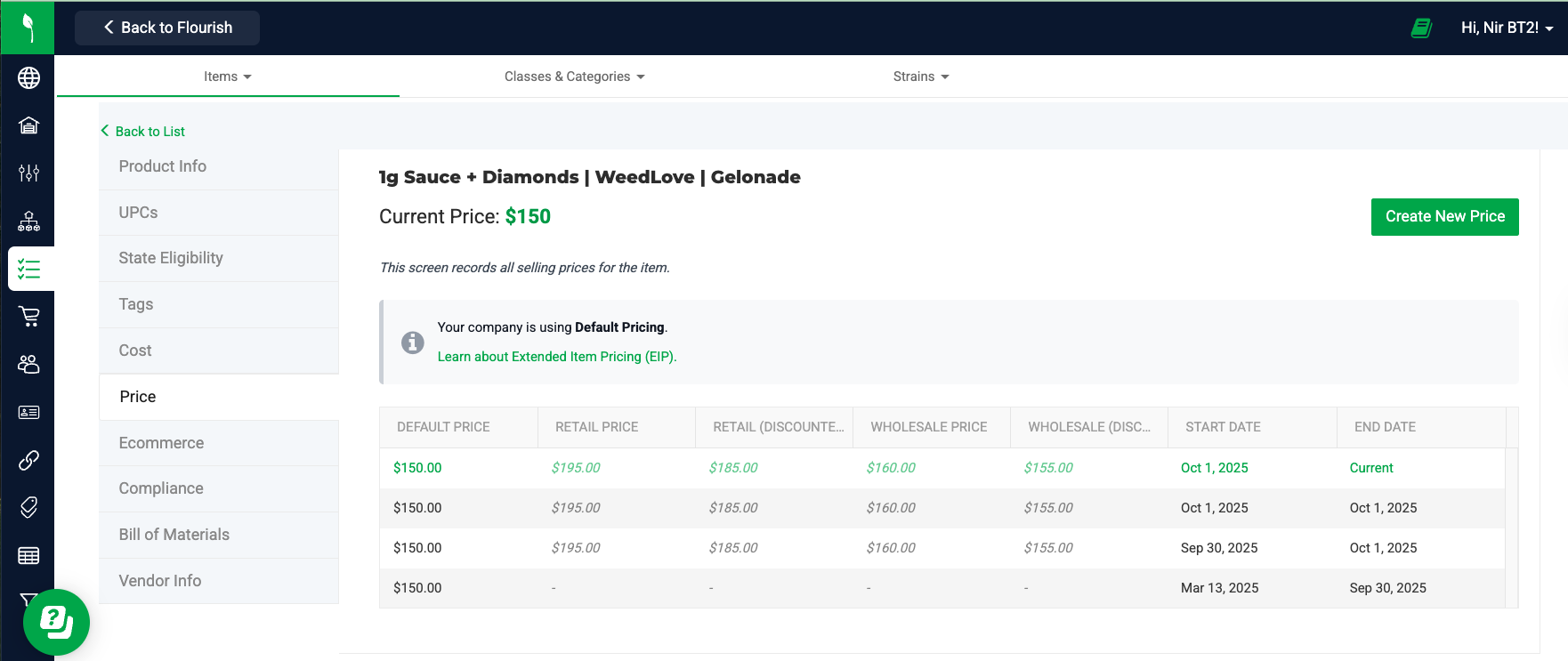 EIP Price fields