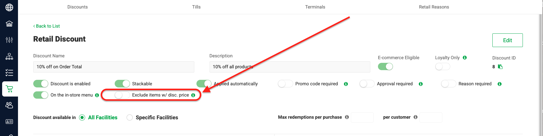 Exclude Discounted Items From Retail Discounts