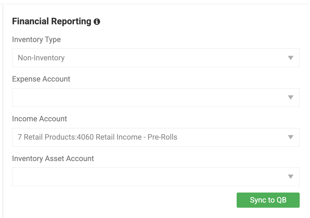 Sync Item to Quickbooks