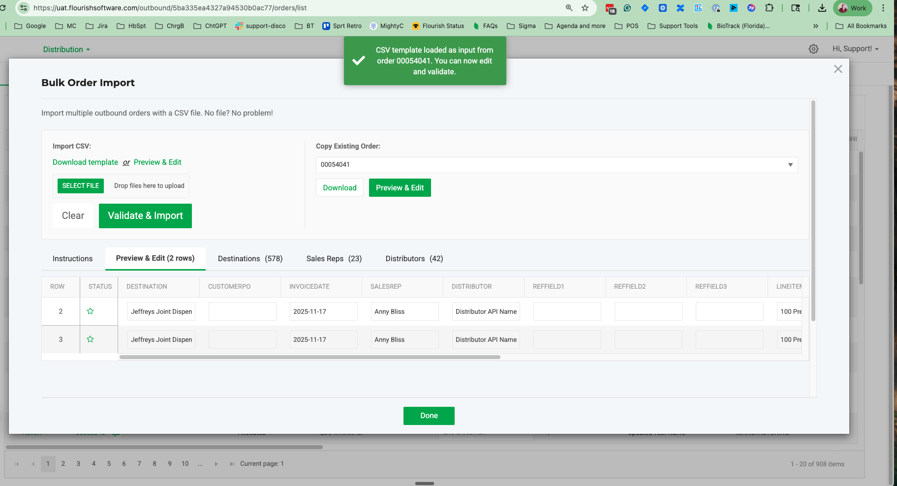 Flourish opens the Preview & Edit tab