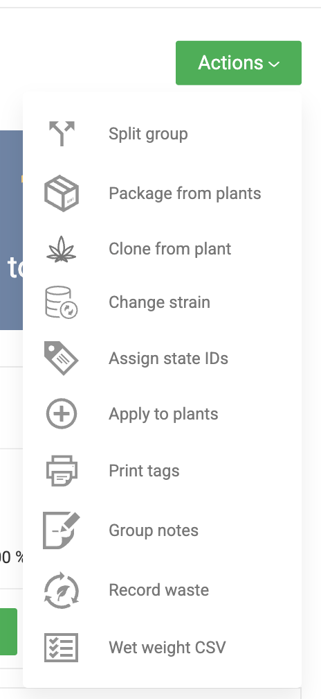 Flourish Plant Group Action Menu