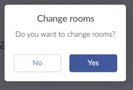  a pop up to confirm they wish to leave the room and begin a networking session