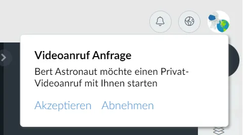 Die Personen, die Sie zur Vernetzung eingeladen haben, erhalten eine Pop-up-Benachrichtigung, die ihnen mitteilt, dass sie diese Anfrage erhalten haben.