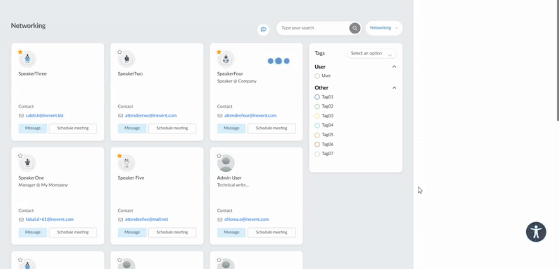 Gif showing how to use AI Networking feature through specifying tags.