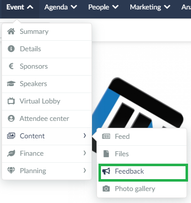 Screenshot event > content > feedback