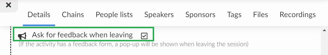 Feedback form popup