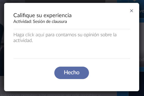Ventana emergente de opinión