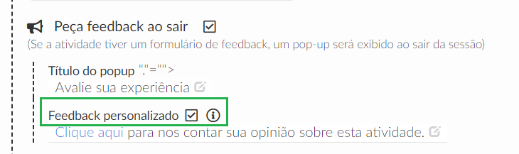 Enabling Custom feedback