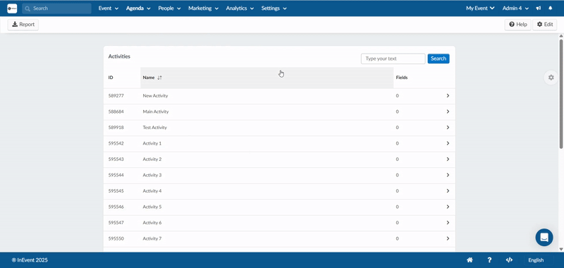 agenda pagination