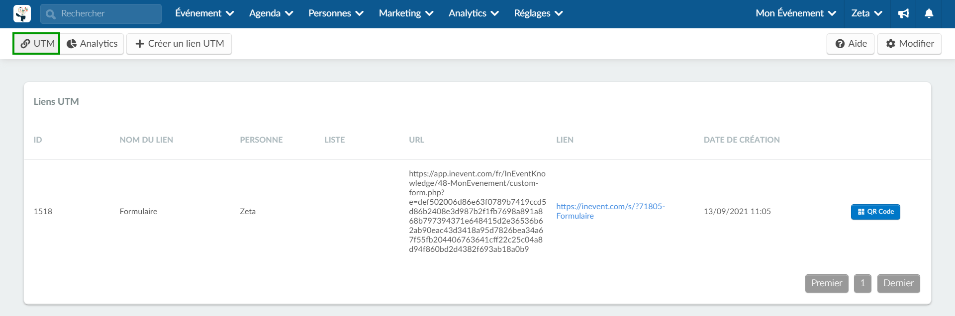 UTM button