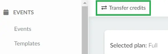 Screenshot showing the Transfer credits button.