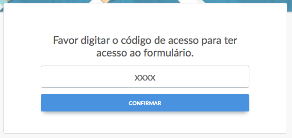Capa do formulário de registro com solicitação do código de 4 dígitos