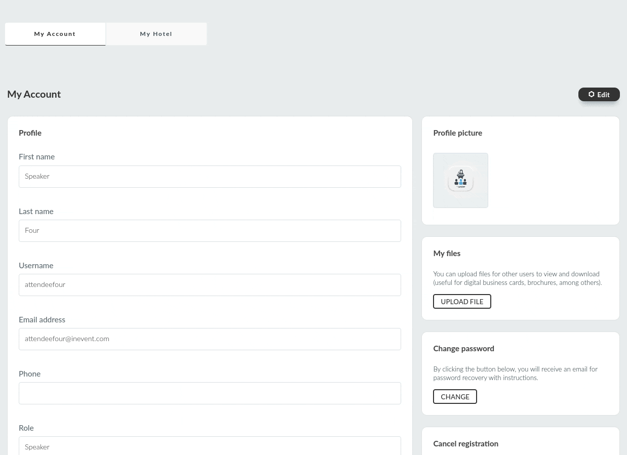 GIF showing how to edit guests in the My Account page