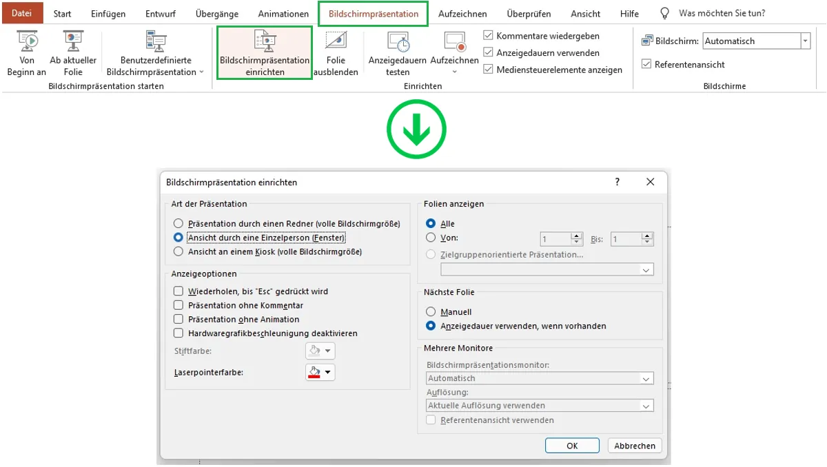 PowerPoint to be shared without full screen