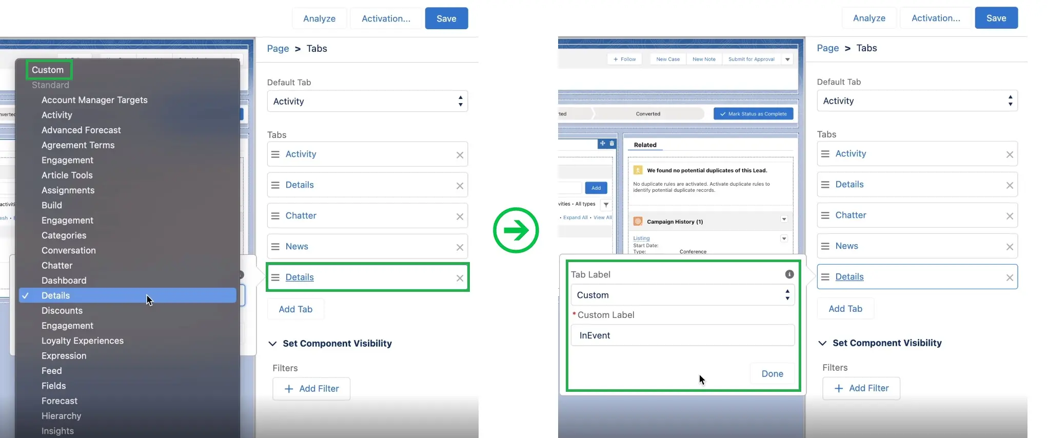 Creating a custom tab