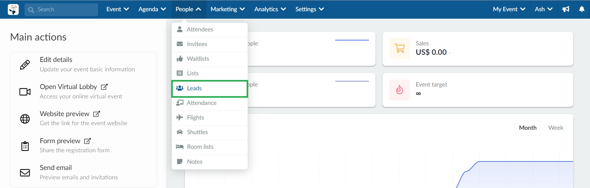 Leads page