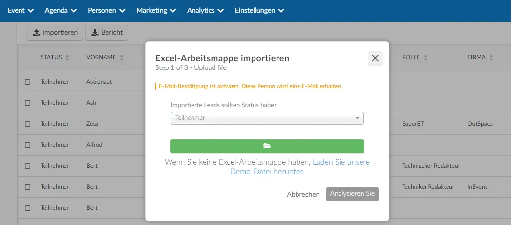 Importing leads using spreadsheets