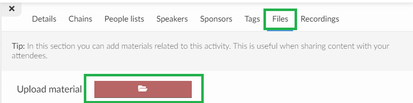screenshot agenda > activities > files 