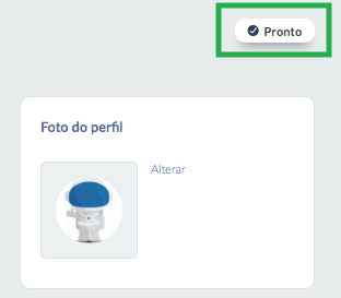 Salvando as alterações feitas em seu perfil