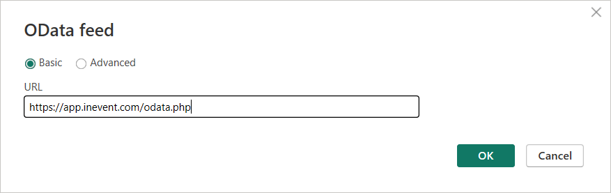 Screenshot showing the Get data window