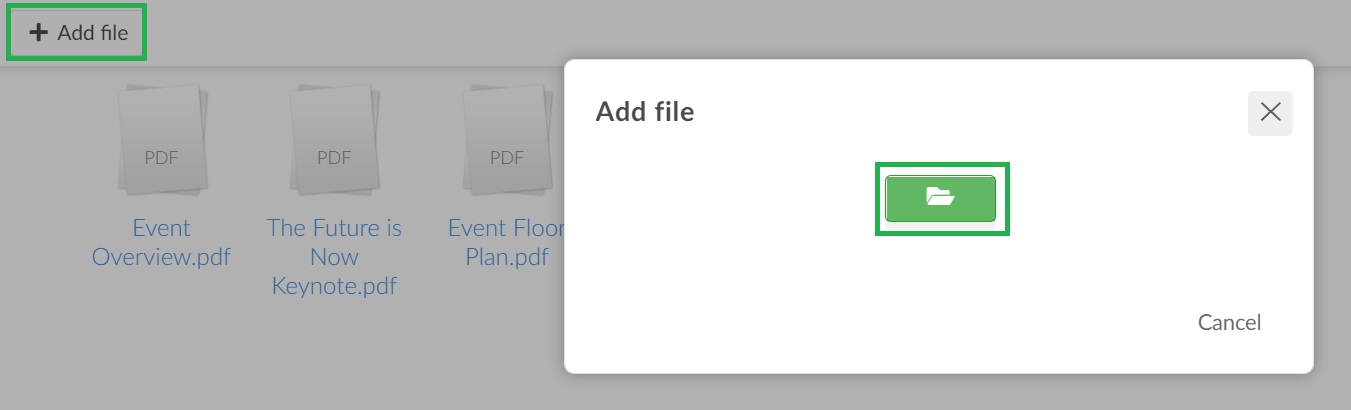 Adding files to the file tab