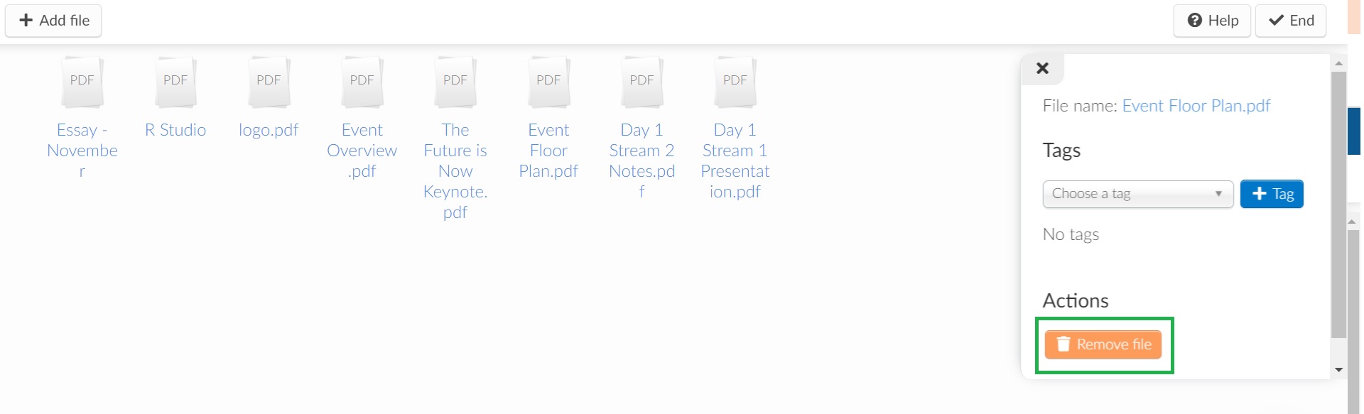 remove file