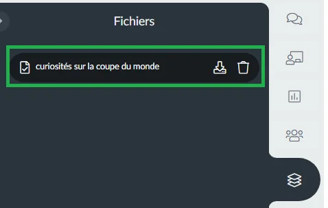 prévisualiser et télécharger le fichier à partir de l'onglet Fichiers de l'activité