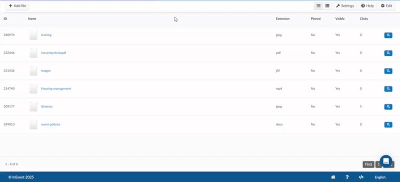 Gif showing visibility of the files, adding tracks and deleting file.