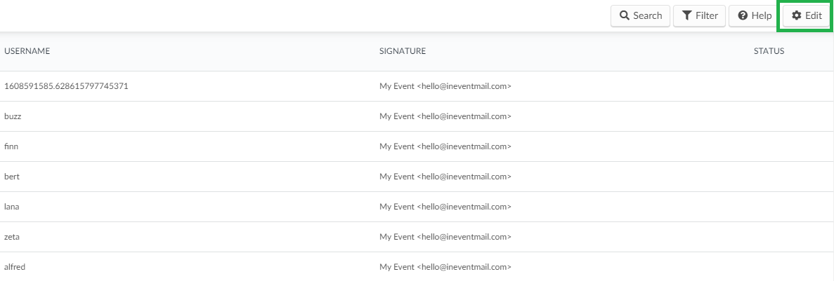 Screenshot email senders > edit