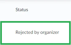 Status for a rejected user