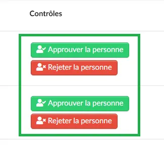 Approuver ou rejeter une personne