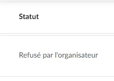 Refusé par l'organisateur.