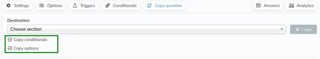 Tick conditional or options box
