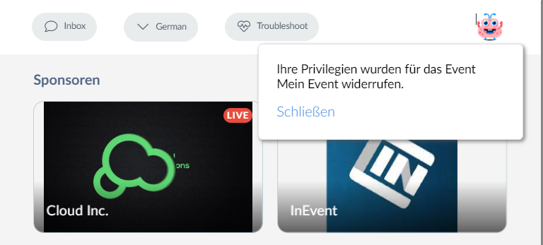 message pop-up informing the host permissions were revoked