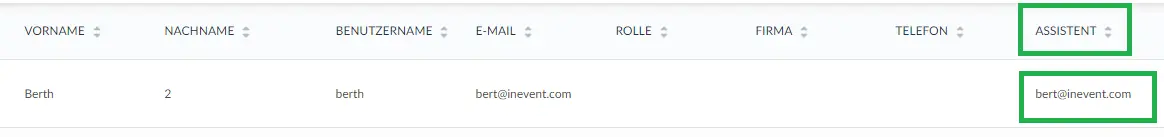 E-Mail-Adresse des Assistenten