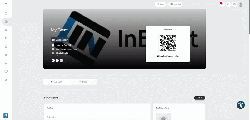 GIF showing accessing the FAQ section from My Account page.