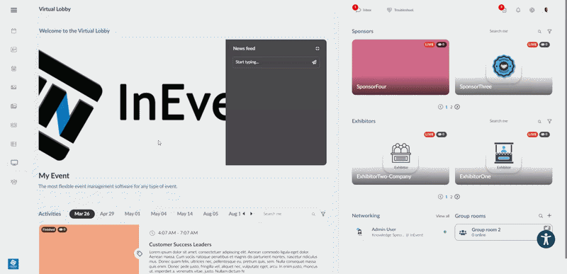 GIF showing how to browse through event photos.