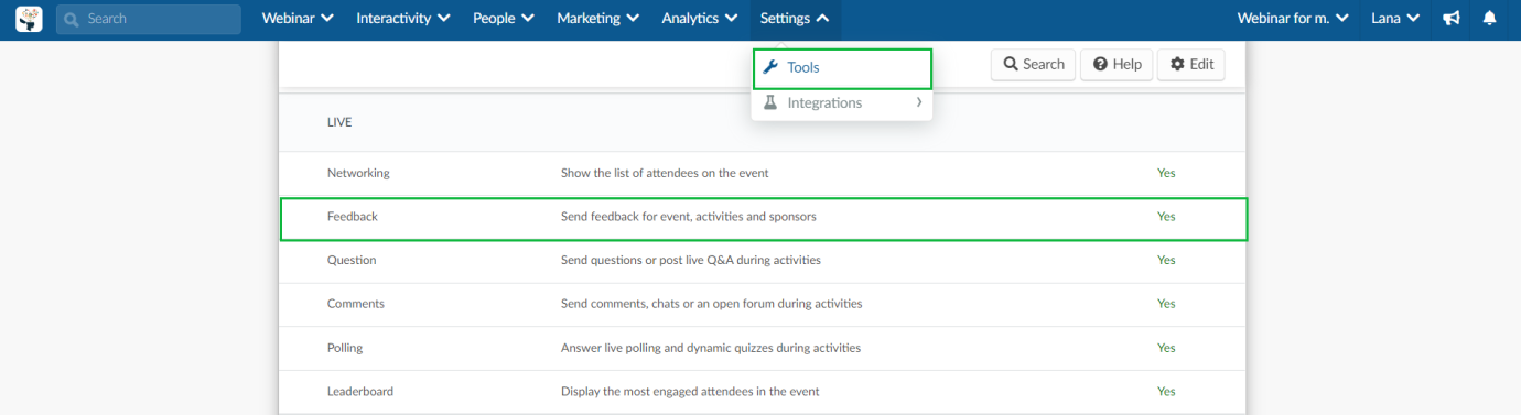 How do I enable the feedback feature?