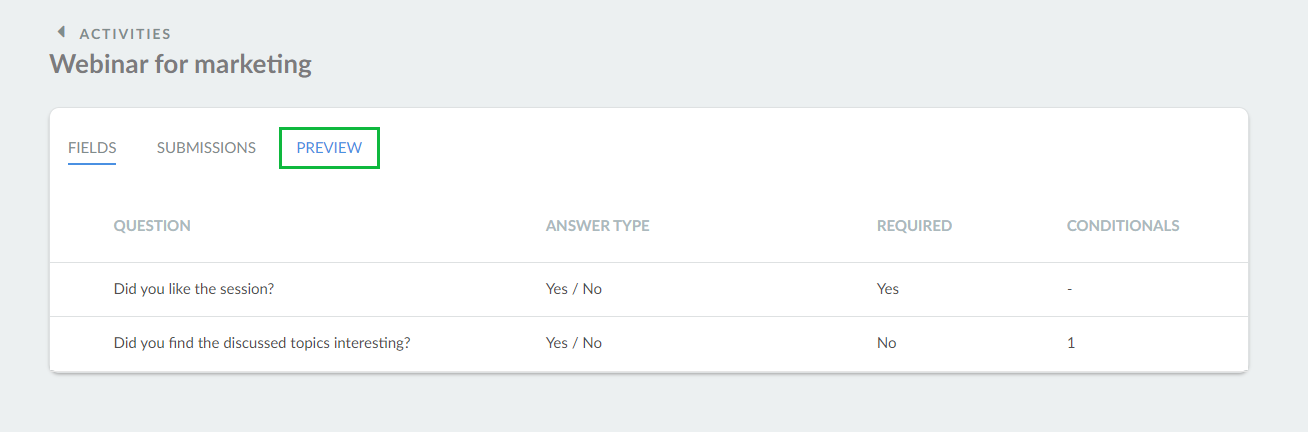 How can I preview the feedback form?