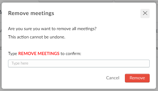 Remove meetings